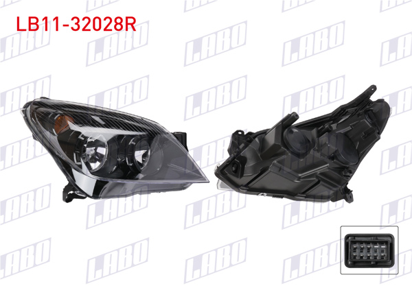 LABO LB11-32028R | Far Sağ Siyah Motorlu Sarı Sinyal Opel Astra H 2007-2010