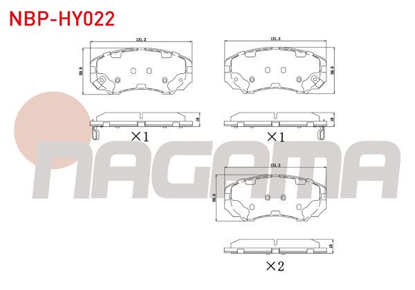NAGAMA NBP-HY022 | Fren Balata Ön Ikazlı Sonata IV 2.0İ 01-04 / Sonata IV 2.7İ V6 01-04 / Tucson 2.0 CRDI 04-10 / Elantra 1.6İ 01-07 / Elantra 2.0 CRDI 01-07 / Sportage 2.0 CRDI 04-10 / Chery Tıggo 7 Pro 23 -