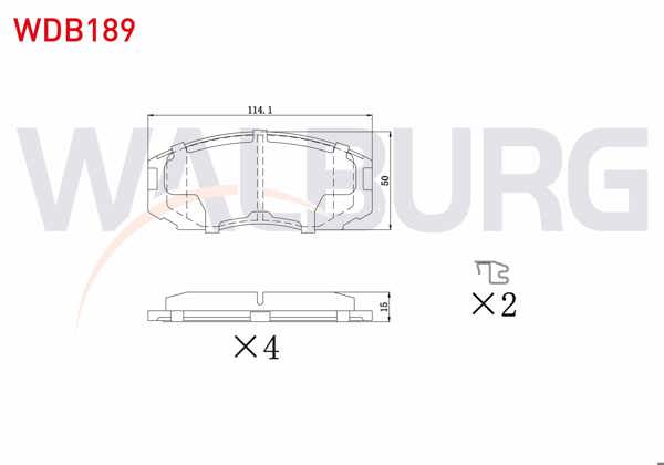 WALBURG WDB189 | Fren Balata Ön Ikazlı Daihatsu Terios 1.3 Dx 97-05 / Terios 1.3 Dvvt, 1.5 05-/ Proton Gen 2 1.6İ 04-/ Mitsubishi Lancer VI 1.6 16V 95-03 / 1.3 12V 95-03 / 1.5 16V 95-03 / Colt IV 1.3 Glı 12V 92-96 / 1.6 Glx 92-96