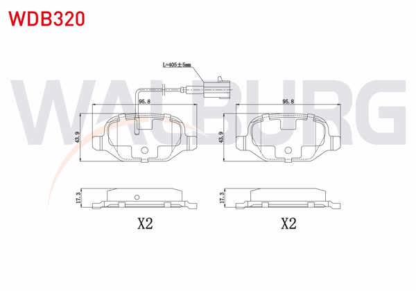 WALBURG WDB320 | Fren Balata Arka Çift Fişli Fiat Linea (323) 1.6 Mjt 2010-/ Linea (323) 1.4 2010 -