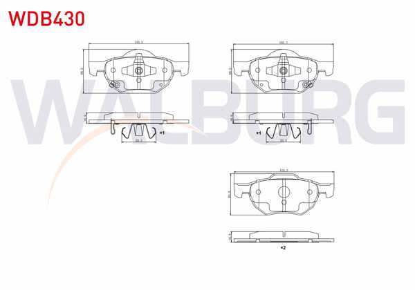 WALBURG WDB430 | Fren Balata Ön Ikazlı Honda Accord VIII (Cu) 2.0 I-Vtec-2.2 I- CDTI-2.4 I-Vtec 2003-2008