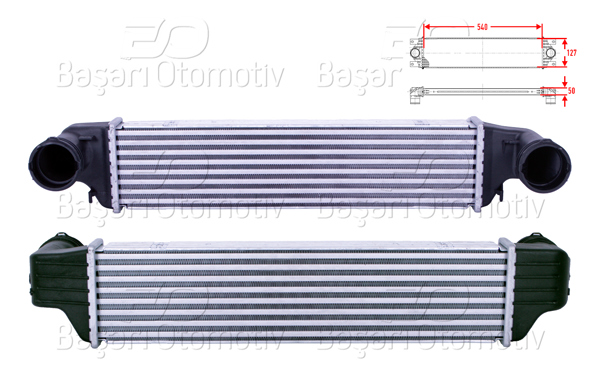 WISCO 3113809-00 | Turbo Radyatörü (Intercooler) 540X127x50 BMW E46 3.18D 3.20D 3.30D E83 X3 2.0D 3.0D 99 >
