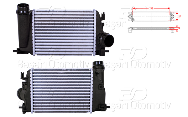 WISCO 3113950-00 | Turbo Radyatörü (Intercooler) 282X217x50 Renault Megane 4 Sedan Hb (B9a / M / N_) 1.2 TCE 15 > Grand Scenic 4 (R9_) 1.2 TCE 16 >