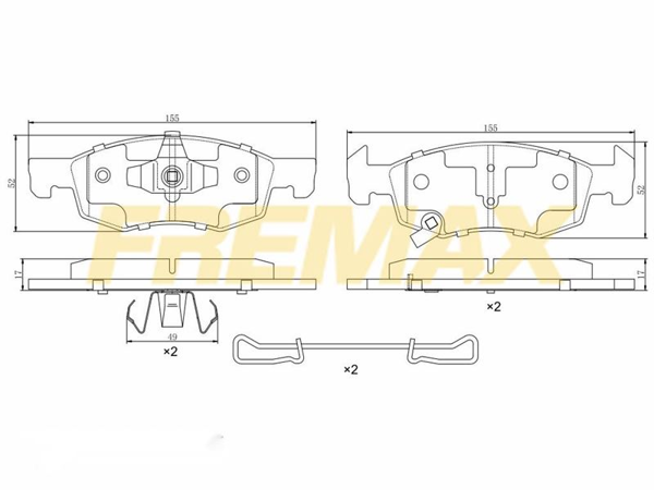 FREMAX FBP-0018 | Ön Fren Balatası (Carbon Formül) Opel Corsa E 2015 > 14 Jant