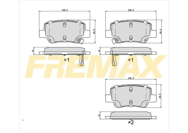 FREMAX FBP-0861 | Arka Fren Balatası (Carbon Formül) Toyota Avensis 2009 > Auris 2015 > Rav4 2015 >