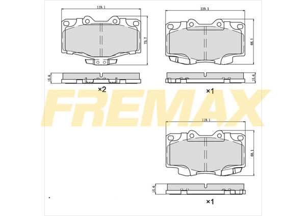 FREMAX FBP-0862 | Ön Fren Balatası (Carbon Formül) Toyota Hilux 1988-2000 Ln105-Ln106 4×4 4 Runner 92-95: Land Cruiser (J9) 96-02