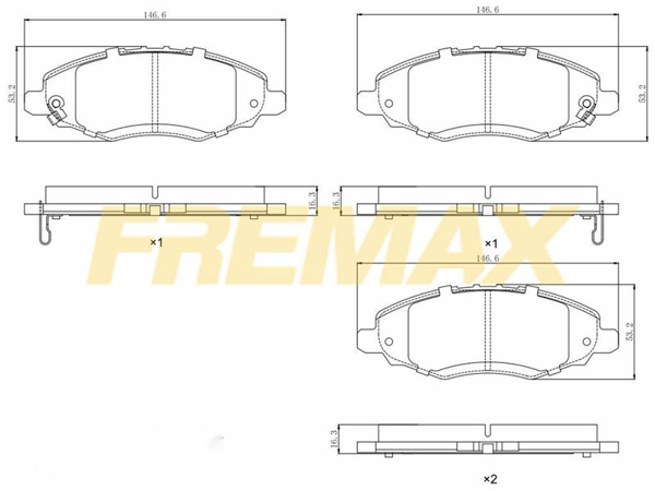 FREMAX FBP-1012 | Ön Fren Balatası (Carbon Formül) Toyota Hilux Kun15 2,5D D4d 2005 >