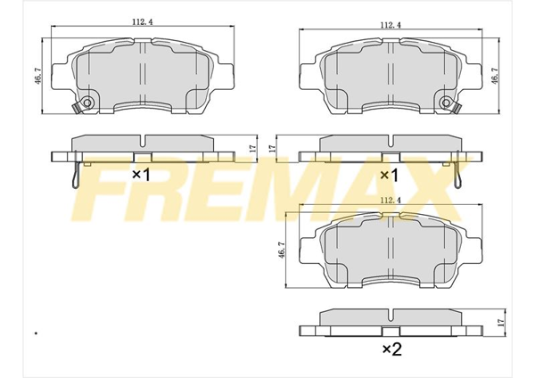 FREMAX FBP-1143 | Ön Fren Balatası (Corbon Formül) Toyota Yaris 2002-2006 / Toyota Verso 2001 >