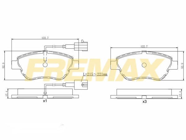 FREMAX FBP-1218 | Ön Fren Balatası (Corbon Formül) Fiat Linea / (Tek Fişli) Küçük Tip Doblo / Fiorino / G.Punto / Corsa / Nemo-Ford Ka