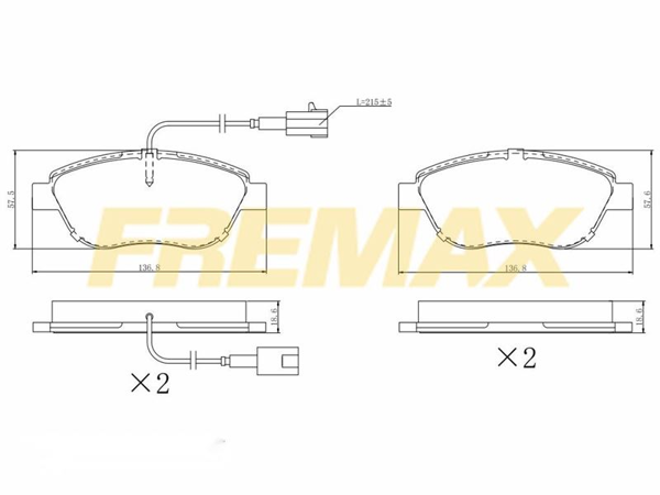 FREMAX FBP-1219 | Ön Fren Balatası (Corbon Formül) Fiat (Büyük Tip Fişli) Doblo III / Linea / Stilo / Corsa D / 307 / C4