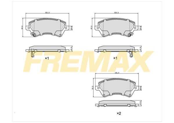 FREMAX FBP-1227 | Ön Fren Balatası (Corbon Formül) Toyota Corolla 2002-2008 Zz121