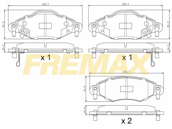 FREMAX FBP-1263 | Ön Fren Balatası (Corbon Formül) Toyota Yaris 2001-2005