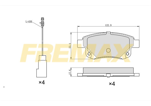 FREMAX FBP-1452 | Arka Fren Balatası (Corbon Formül) Ford Transit V-347 (Disk Tip) 206-2014