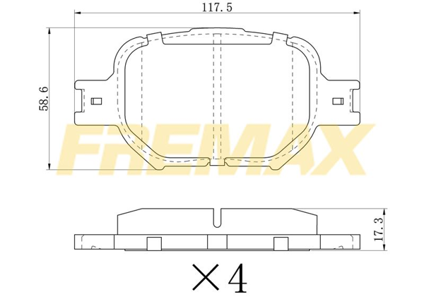 FREMAX FBP-1544 | Ön Fren Balatası (Corbon Formül) Toyota Verso 2002-2004