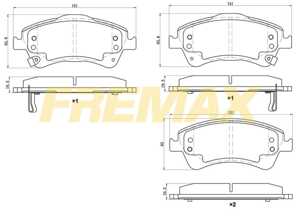 FREMAX FBP-1653 | Ön Fren Balatası (Carbon Formül) Toyota Avensis-Verso 2009 >