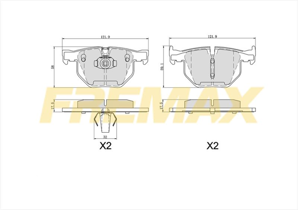 FREMAX FBP-1667 | Arka Fren Balatası (Carbon Formül) BMW X5 E70-X5 F15-X6 E71-X6 F16 2007-2020