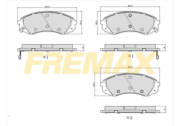 FREMAX FBP-1711 | Ön Fren Balatası (Carbon Formül) Hyundai H1 / Carnıval 2008 >