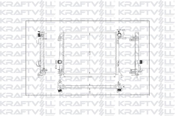 KRAFTVOLL 08040163 | Motor Radyatörü Renault Megane IV 15 > Grand Scenic 15 > Talisman 15 > 1.6 DCI