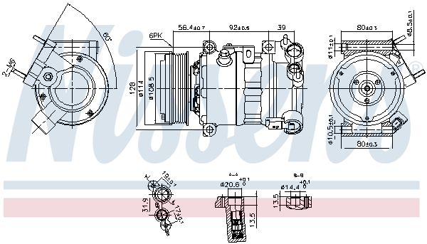 NISSENS 890599 | Klima Kompresörü (Fiat Doblo 1.5 Bluehdı 23-1.2 Puretech 22-Opel Combo 19-Peugeot 3008 5008 308 508 Partner Rifter Traveller 16 -)