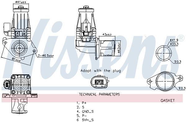 NISSENS 98377 | EGR Valfi (Fiat Doblo Linea Panda 500L Fiorino 1.3 JTD Opel Astra J Corsa D-E 1.3 CDTI)
