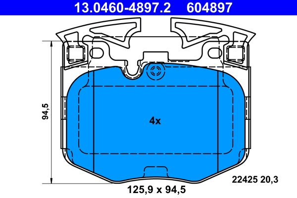 ATE 13.0460-4897.2 | Fren Balatası Ön BMW F30 G20-520 X3 X6-X7