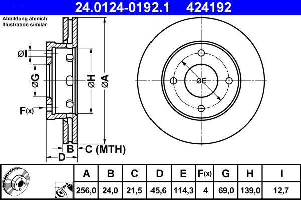 ATE 24.0124-0192.1 | Fren Diski | 2 Adet