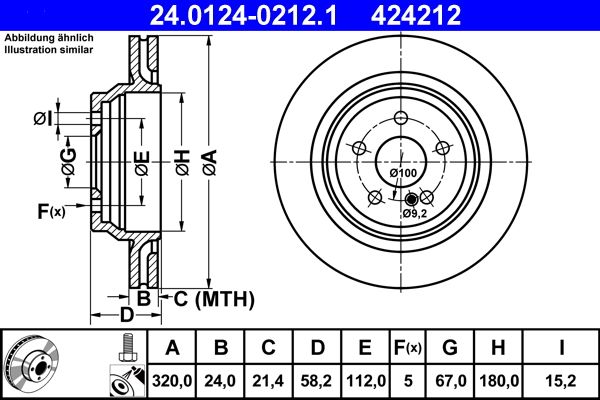 ATE 24.0124-0212.1 | Fren Diski | 2 Adet