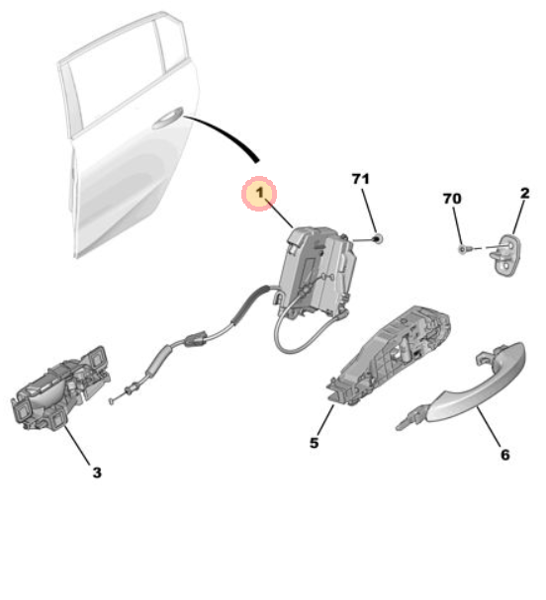 MOPAR (PSA) 9846823780 | Opel Astra L Ov5 Sağ Arka Kapı Kilidi Orjinal