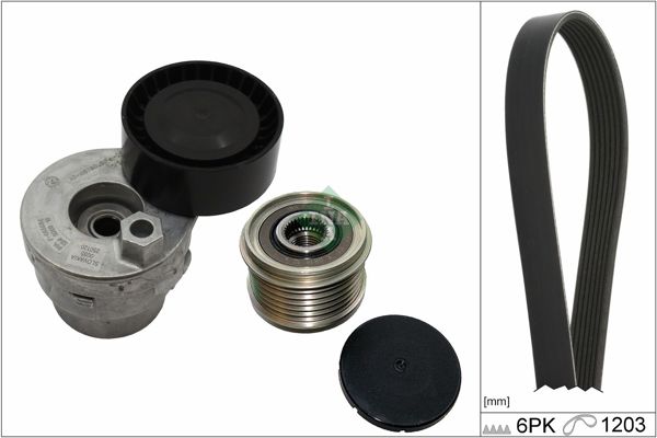 INA 529000923 | V Kayış Kit 6Pk1203 Gergi Ve Avare Rulmanı Altarnator Kasnağı Renault Fluence Ca