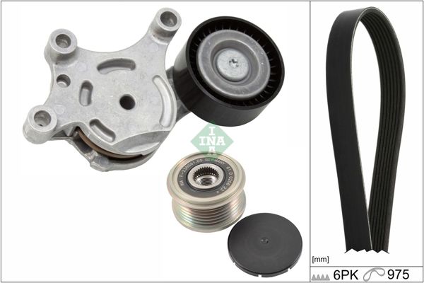 INA 529026122 | V Kayış Kit 6Pk975 Gergi Rulmanı Altarnator Kasnağı Citroen Berlingo Peugeot Par