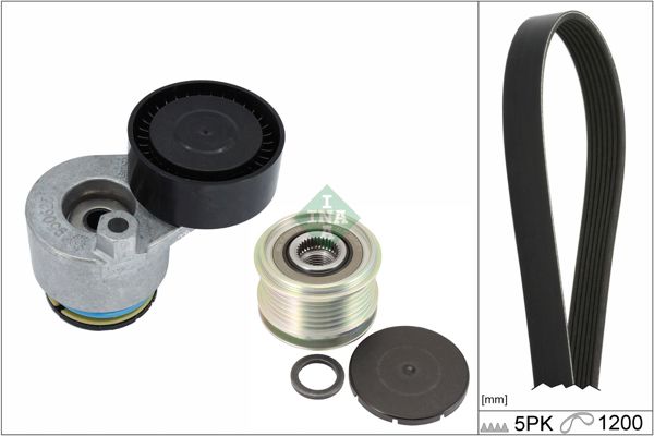 INA 529051121 | V Kayış Kit 5Pk1200 Gergi Rulmanı Altarnator Kasnağı Renault Kangoo 1.5Dcı