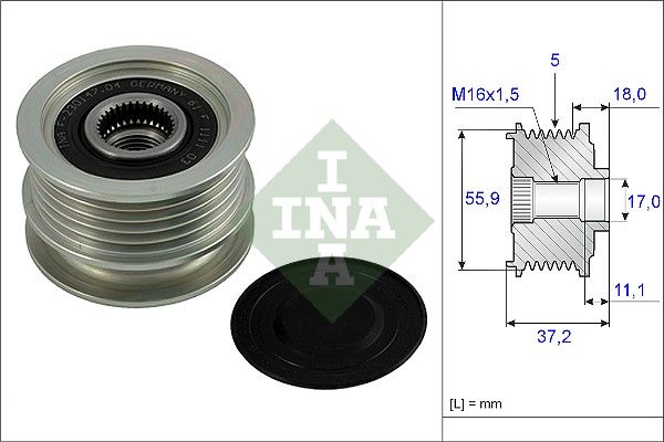 INA 535001810 | Alternatör Kasnağı <02 Polo-Caddy 1.7Sdi-1.9D