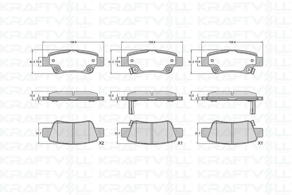KRAFTVOLL 07010373 | Arka Fren Balatası Honda Cr-V 2.0 I-Vtec 07 > 12 / Cr-V 1.6 I-Dtec 12 >