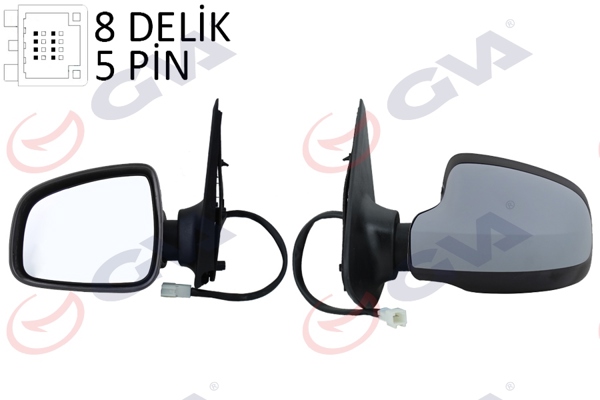 GVA 1019167 | Dış Dikiz Aynası Sol Sandero Stepway 12 > Elektrikli Isıtmalı Astarlı Konveks Sensörsüz Vm-6804Ehpl