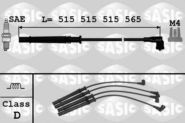 SASIC 9284012 | Buji Kablosu Clio II Clio III 1.2 16V D4f Takım | 1 Adet