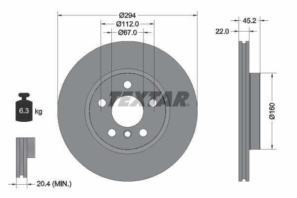 TEXTAR 92273105 | Ön Fren Diski F45 / F46 / F56 | 2 Adet