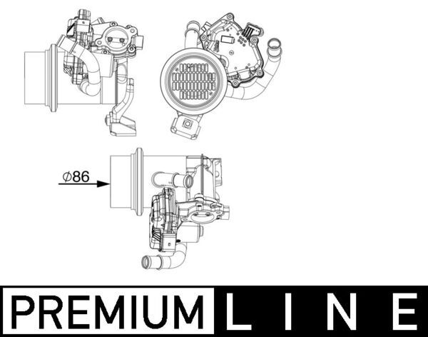 MAHLE CE18000P | EGR Valfi + Soğutucu Vag Yeti Cad4 CC Go6 Jet4 09-21