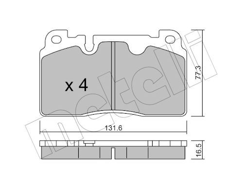 METELLİ 22-0979-0 | Ön Fren Balatası (Audi A6 15-18 Q5 13-17 Porsche Macan)