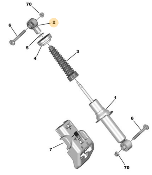 MOPAR (PSA) 5220.74 | Amortisör Kulağı Arka DS7 (X74) P3008 P407 P508 SUV