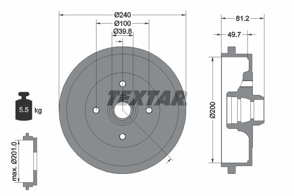 TEXTAR 94006700 | Kampana Vwarka-ABS Lı AEE-Aft-1Y