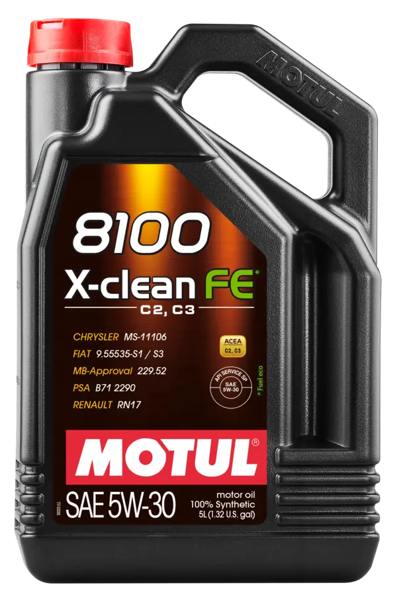 Motul 305-112781 8100 X-Clean FE 5W30 Rn17 Onaylı Motor Yağı 5 LT 