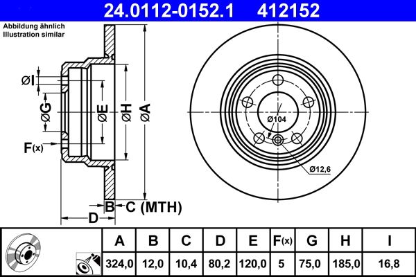 ATE 240112-01521 *2 | Fren Diski Arka BMW X5 E53 00 > 06 | 2 Adet