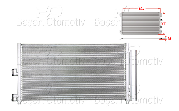 WISCO 3143045-00 | Klima Radyatörü 604X311x16 Fiat Doblo. Punto. Idea 1.3 Multijet. 1.2 01-10