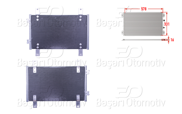 WISCO 3143266-00 | Klima Radyatörü 578X331x16 Peugeot Boxer Jumper Fiat Ducato 2.0 2.2 2.8 02 >