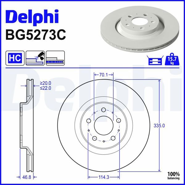 DELPHI BG5273C | Fren Diski Arka Performance Tesla Model Y 21 >