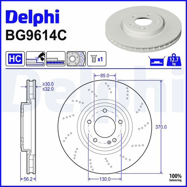 DELPHI BG9614C | Fren Diski Arka Yuksek Karbon Mercedes W465 W463 18 >