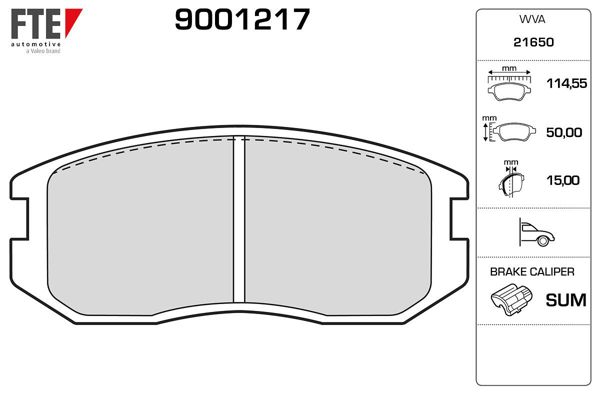 FTE 9001217 | Ön Fren Balatası Colt 1,3 96 > 1.6 91 96 Lancer 92 97 Proton 315 / 415 / 420 93 >