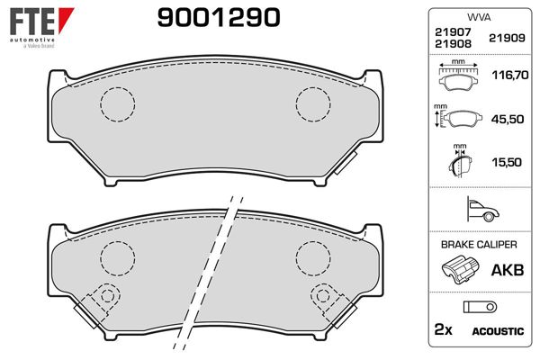 FTE 9001290 | Ön Fren Balatası Suzuki Grand Vitara 5 Kapı 90-98 Jımny 03->