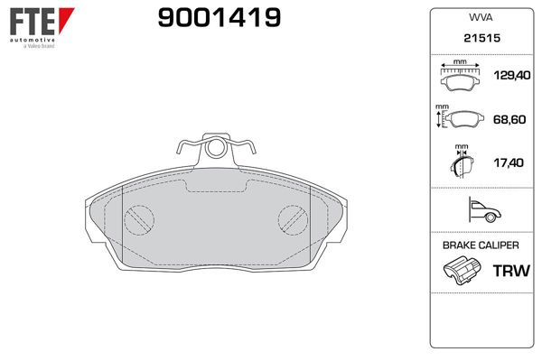 FTE 9001419 | Ön Fren Balatası Honda Civic 2001 2006 Euro Civic 1996 1999 Rover 200 400 1996 2000 Tata Gazelle 94 -