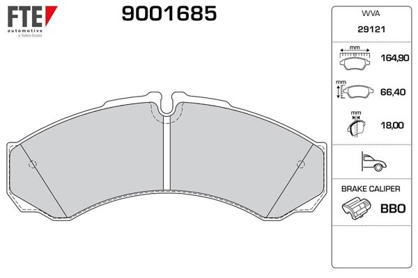 FTE 9001685 | Ön Fren Disk Balatası Daily II III 99 > 06 (18mm) | 1 Adet